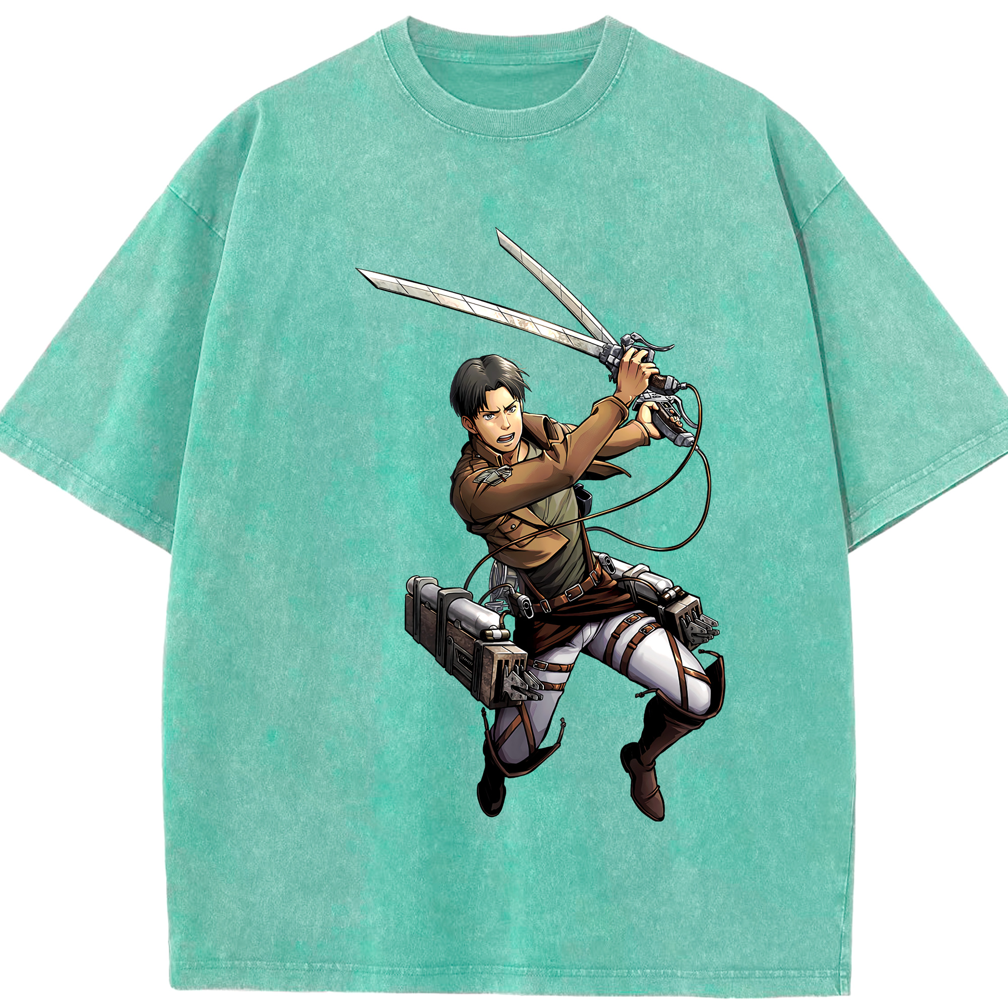 （画像用） 進撃の巨人 Attack on Titan 綿100% ヴィンテージ風 半袖Tシャツ（フロントプリント）